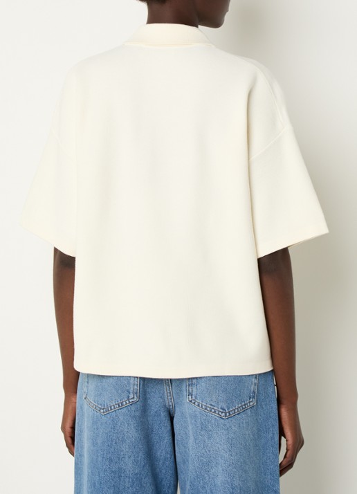Essentiel Antwerp Internationnal fijngebreide top met strass - achterkant creme