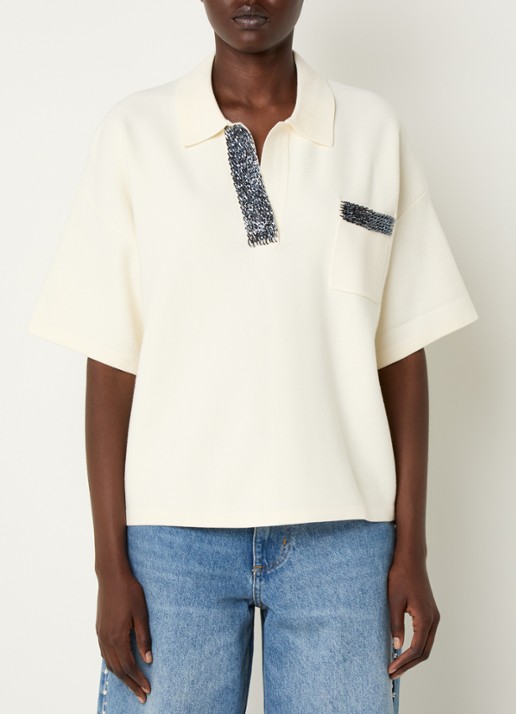 Essentiel Antwerp Internationnal fijngebreide top met strass