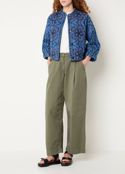 Essentiel Antwerp Jack met quilt patroon en steekzakken - voorkant 4 blauw