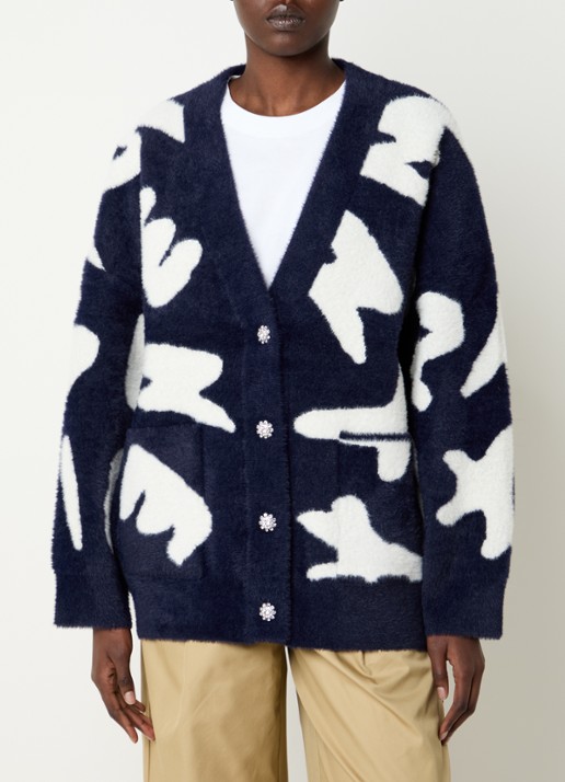 Essentiel Antwerp Jarden fijngebreid vest met ingebreid patroon
