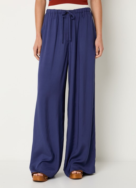 Essentiel Antwerp Jargate high waist wide fit korte broek met trekkoord