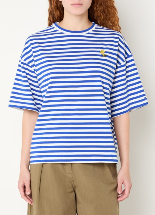 Essentiel Antwerp Jarinero T-shirt met borduring en streepprint
