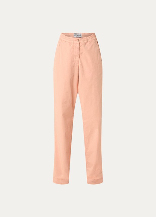 Essentiel Antwerp Jarne high waist straight fit chino met steekzakken - voorkant zalmroze