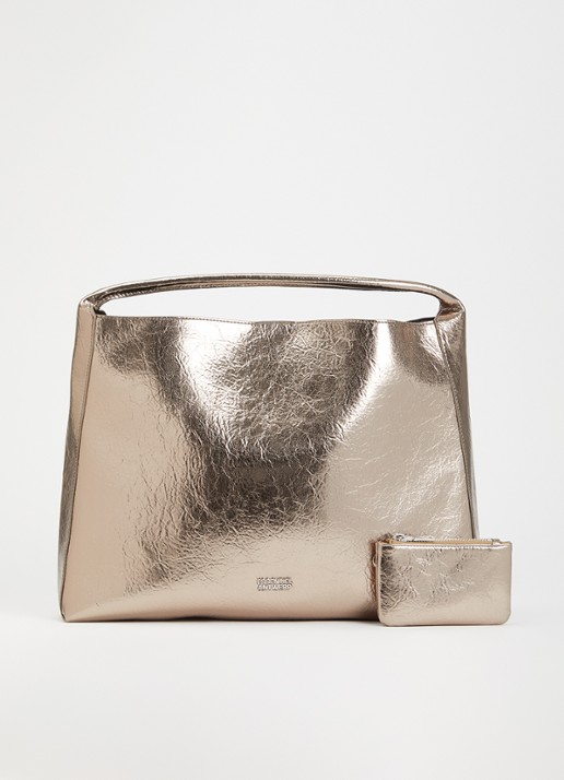 Essentiel Antwerp Jatalia shopper van kaflsleer met metallic finish