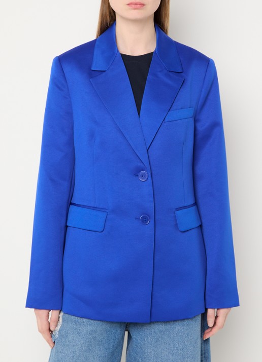 Essentiel Antwerp Jazer blazer met klepzakken - detail 4 kobaltblauw