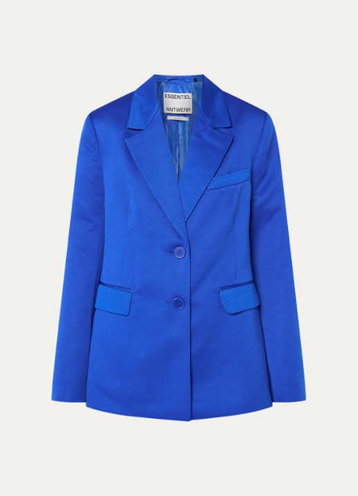 Essentiel Antwerp Jazer blazer met klepzakken - voorkant 2 kobaltblauw