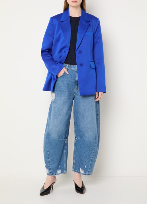 Essentiel Antwerp Jazer blazer met klepzakken - voorkant 3 kobaltblauw