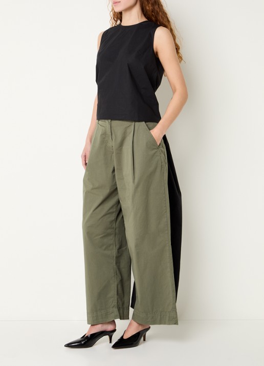 Essentiel Antwerp Jelani top met gestrikt detail en rugdecolleté - voorkant 2 zwart