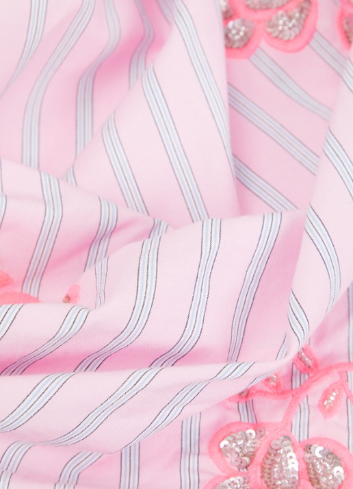 Essentiel Antwerp Jennie sjaal van katoen met borduring en franjes - detail 3 roze