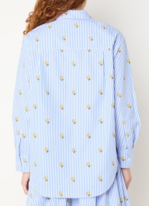 Essentiel Antwerp Jeppermint blouse met print - achterkant 3 blauw