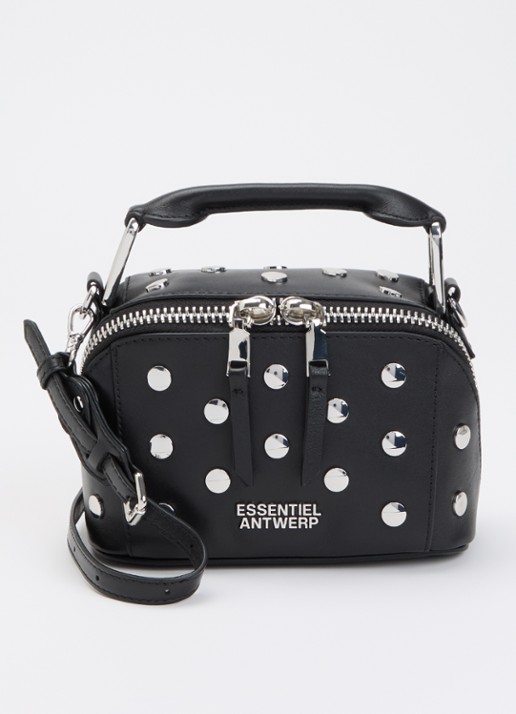 Essentiel Antwerp Jeri Mini handtas van leer met studs en afneembare schouderriem