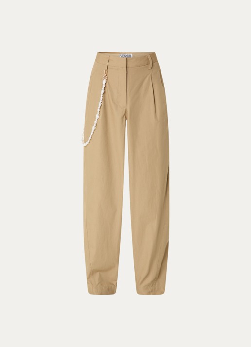 Essentiel Antwerp Jesuis high waist tapered fit chino met imitatieparels