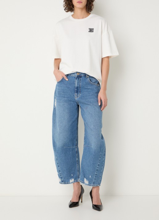Essentiel Antwerp Jetna T-shirt met logo - voorkant 4 wit