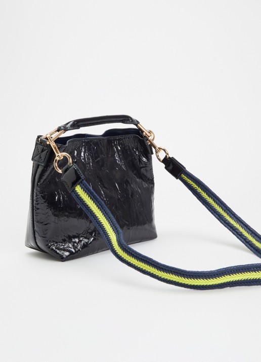 Essentiel Antwerp Jhossi handtas van leer met afneembare schouderriem - achterkant 5 donkerblauw
