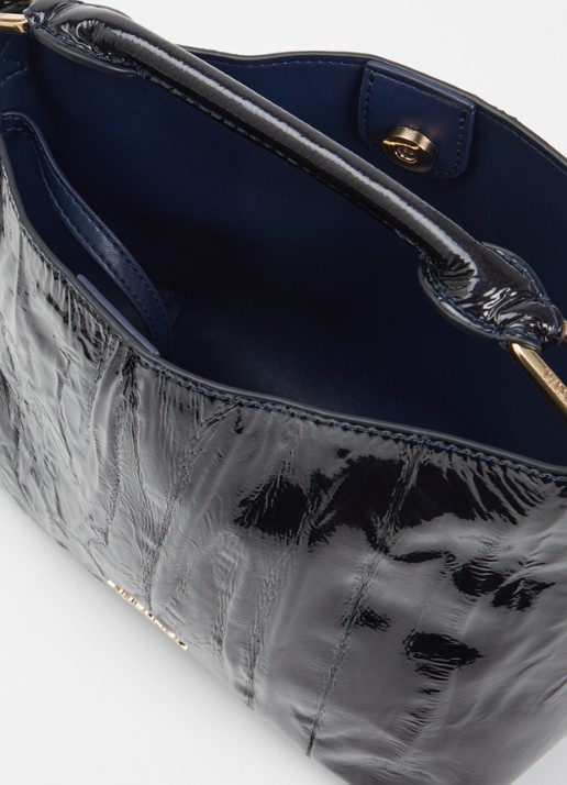 Essentiel Antwerp Jhossi handtas van leer met afneembare schouderriem - detail 2 donkerblauw