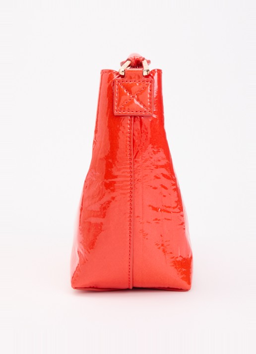 Essentiel Antwerp Jhossi handtas van leer met afneembare schouderriem - detail 3 oranjerood
