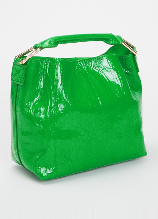 Essentiel Antwerp Jhossi handtas van leer met afneembare schouderriem - achterkant 4 groen