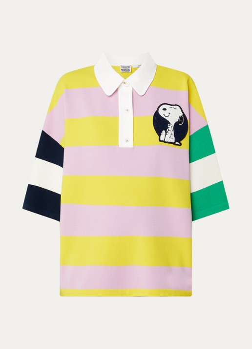 Essentiel Antwerp Jice polo met front- en backprint - voorkant geel