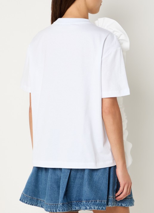 Essentiel Antwerp Jidole T-shirt met applicatie - achterkant wit