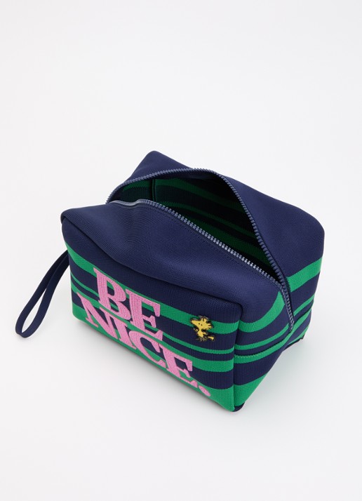 Essentiel Antwerp Jinche etui met streepdessin en borduring - voorkant 2 groen