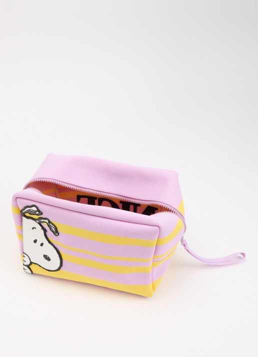 Essentiel Antwerp Jinche etui met streepdessin en borduring - voorkant 2 lila