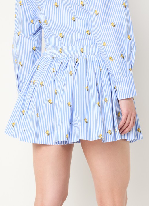 Essentiel Antwerp Jinus geplooide broekrok met print - achterkant blauw