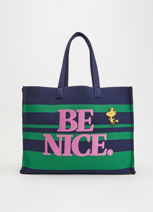 Essentiel Antwerp Jobba shopper met streepprint en borduring