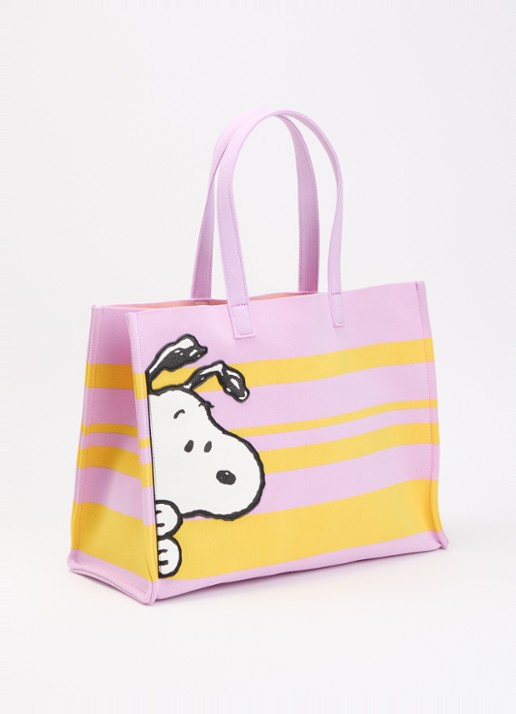 Essentiel Antwerp Jobba shopper met streepprint en borduring - achterkant 5 lila