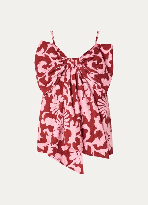 Essentiel Antwerp Jogs mouwloze top met print en strikdetail