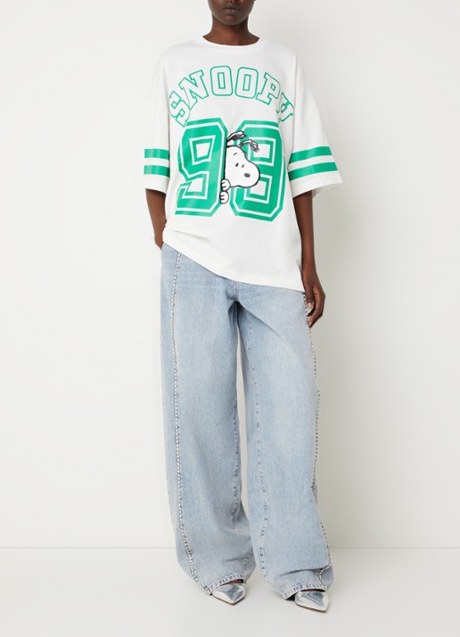 Essentiel Antwerp Joopio T-shirt met front- en backprint - voorkant 3 wit