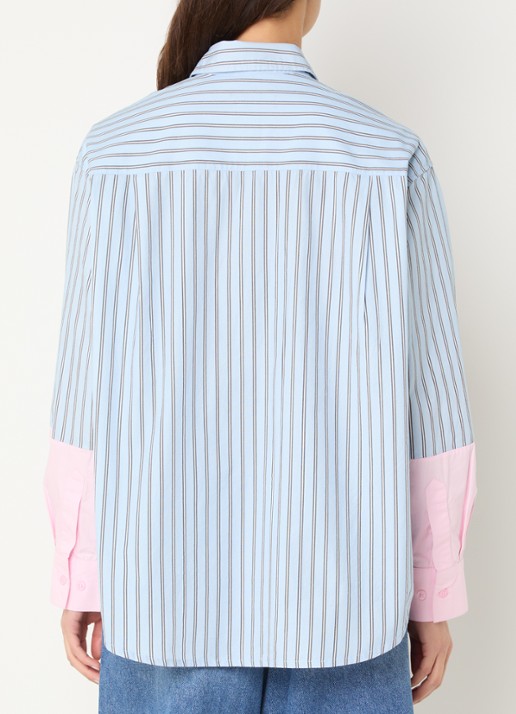 Essentiel Antwerp Jown blouse met print - achterkant blauw