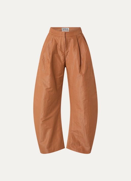 Essentiel Antwerp Jude high waist balloon fit broek met steekzakken - voorkant 2 hazelnootbruin
