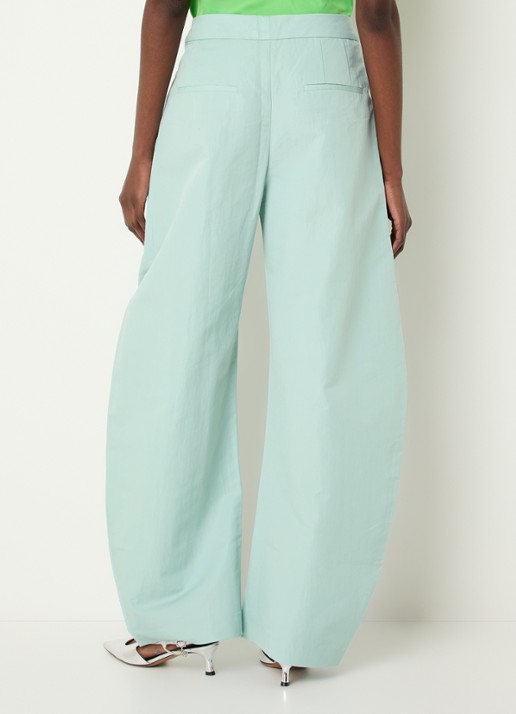 Essentiel Antwerp Jude high waist balloon fit broek met steekzakken - achterkant 4 aquablauw