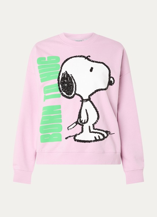 Essentiel Antwerp Jumbrella sweater met print en pailletten - voorkant 2 paars