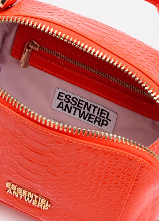 Essentiel Antwerp Jussi Mini handtas van leer met studs en afneembare schouderriem - detail 2 orange