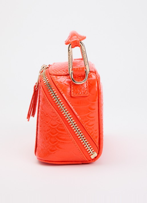 Essentiel Antwerp Jussi Mini handtas van leer met studs en afneembare schouderriem - detail 3 orange
