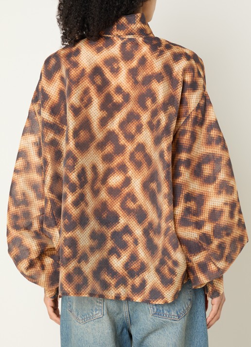 Essentiel Antwerp Karismatic top met sjaalkraag - achterkant bruin