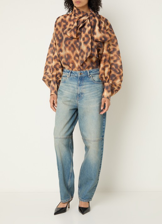 Essentiel Antwerp Karismatic top met sjaalkraag - voorkant 4 bruin
