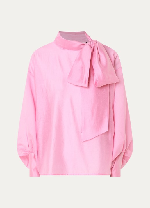 Essentiel Antwerp Karismatic top met sjaalkraag - voorkant 3 roze