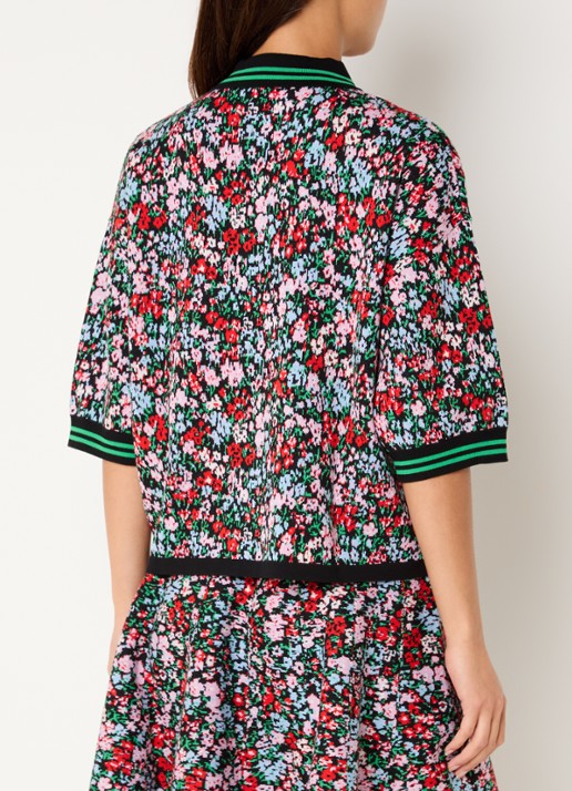 Essentiel Antwerp Kartos regular fit polo met print - achterkant 3 groen