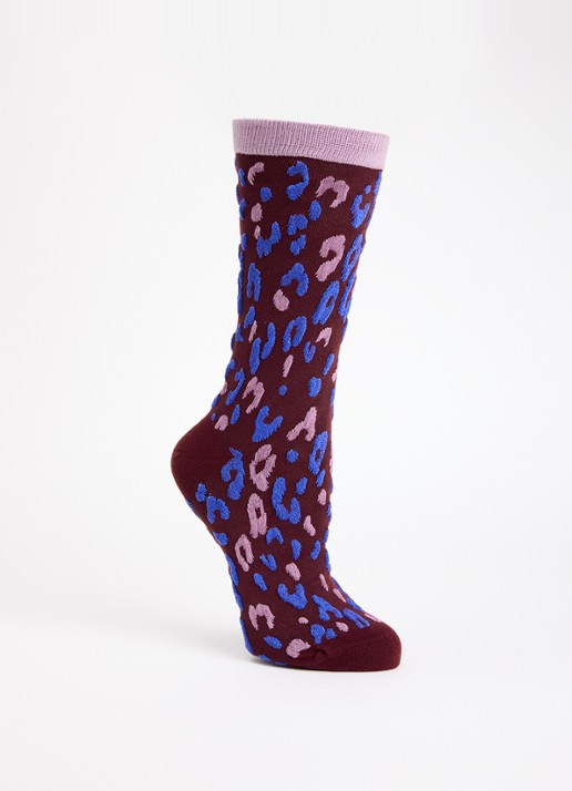 Essentiel Antwerp Karty sokken met luipaardprint en glitter