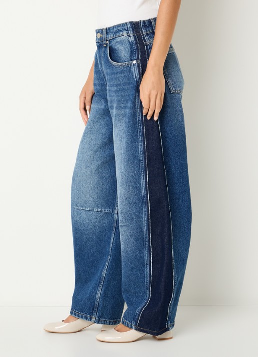 Essentiel Antwerp Kashba high waist balloon fit jeans met medium wassing - detail 5 indigo