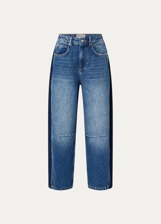 Essentiel Antwerp Kashba high waist balloon fit jeans met medium wassing - voorkant indigo