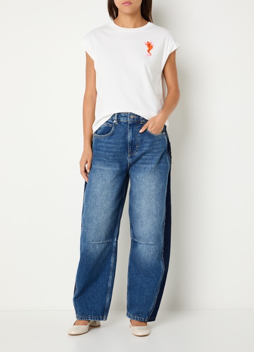 Essentiel Antwerp Kashba high waist balloon fit jeans met medium wassing - voorkant 2 indigo