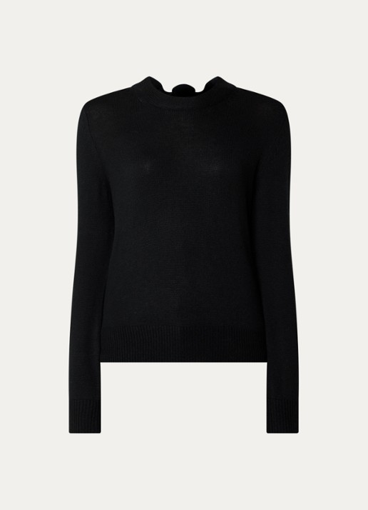 Essentiel Antwerp Kiarra fijngebreide trui in wolblend met rugdecolleté