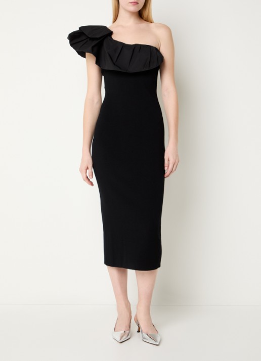 Essentiel Antwerp Klack one shoulder midi jurk