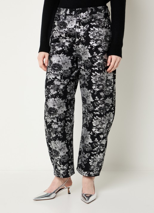 Essentiel Antwerp Ko jeans met print en steekzakken