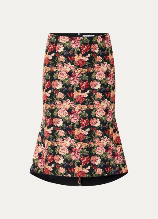 Essentiel Antwerp Kochet midi rok met bloemenprint - voorkant 3 rood