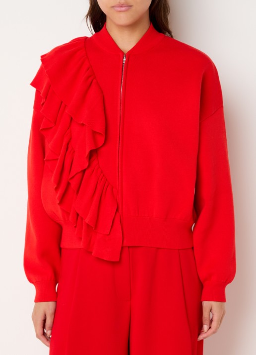 Essentiel Antwerp Kodi sweatvest met ruches