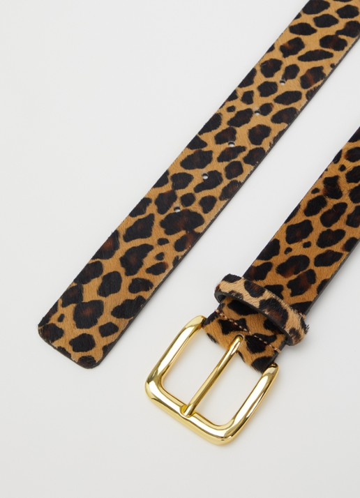 Essentiel Antwerp Kofee riem met panterprint - detail 2 bruin
